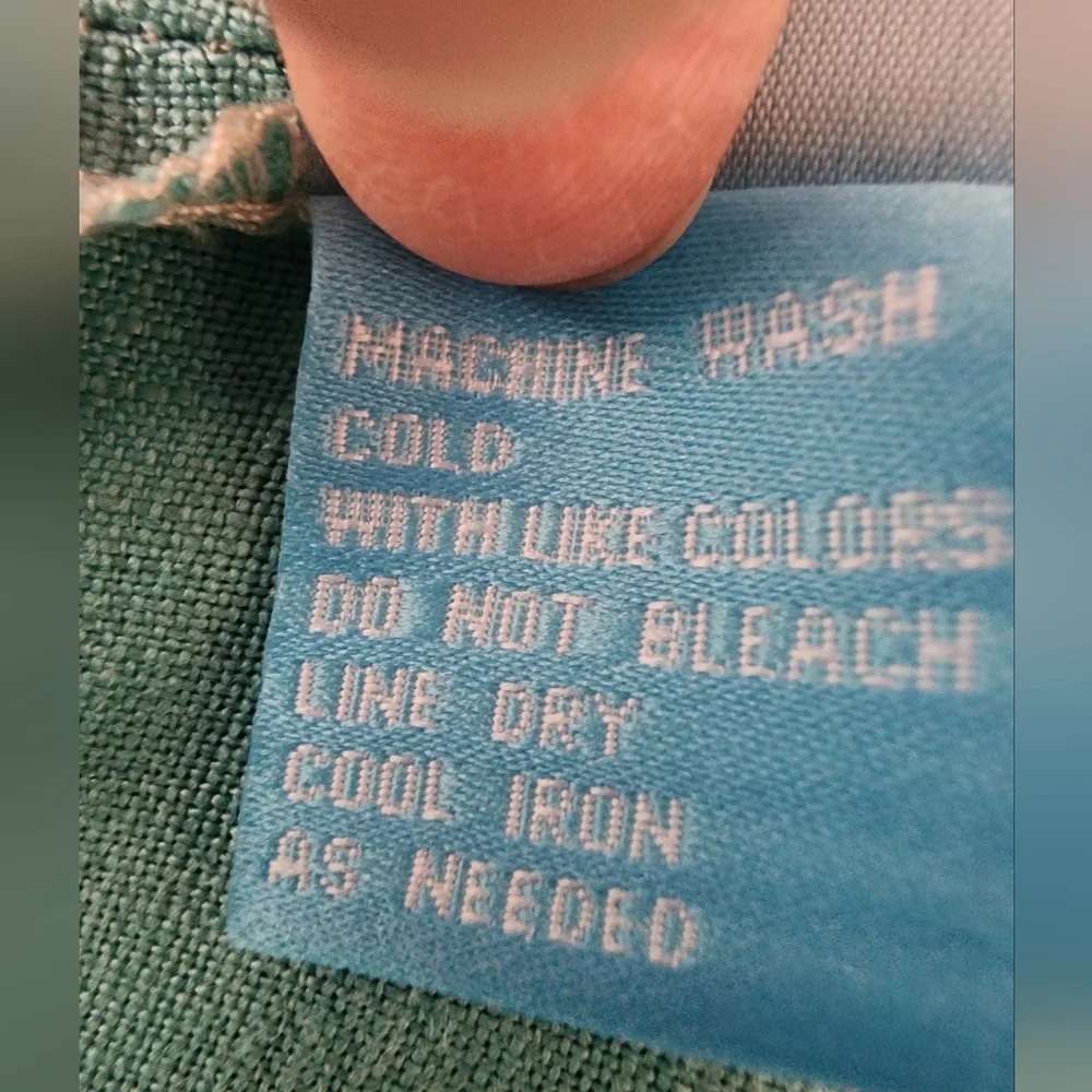 J. McLaughlin Beige and Teal Linen Knee Length Dress XS - Picture 11 of 11